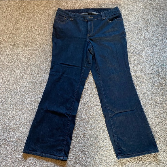 Lane Bryant Denim - Lane Bryant Bootcut Jeans, 18, Dark Wash Blue Western Wide Leg